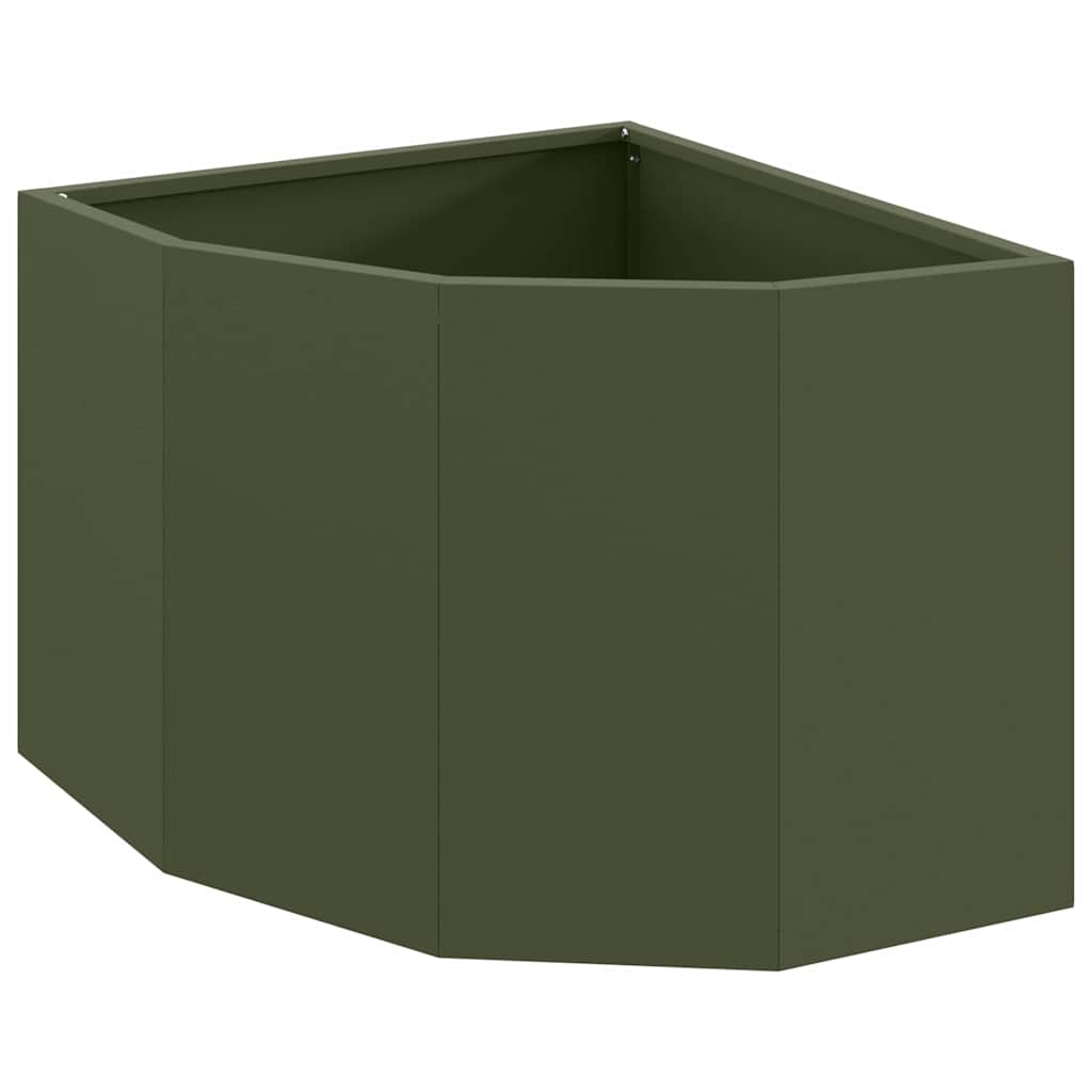 Hoek Plantbak Olijfgroen 45 x 45 x 35 cm Staal is nu te koop bij PeponiXL, paradijselijk wonen!