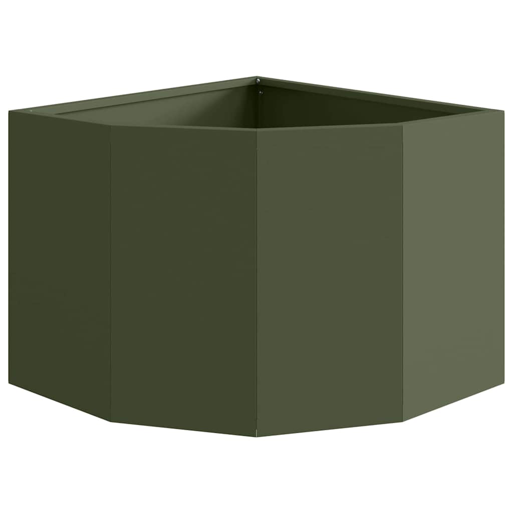 Hoek Plantbak Olijfgroen 45 x 45 x 35 cm Staal is nu te koop bij PeponiXL, paradijselijk wonen!