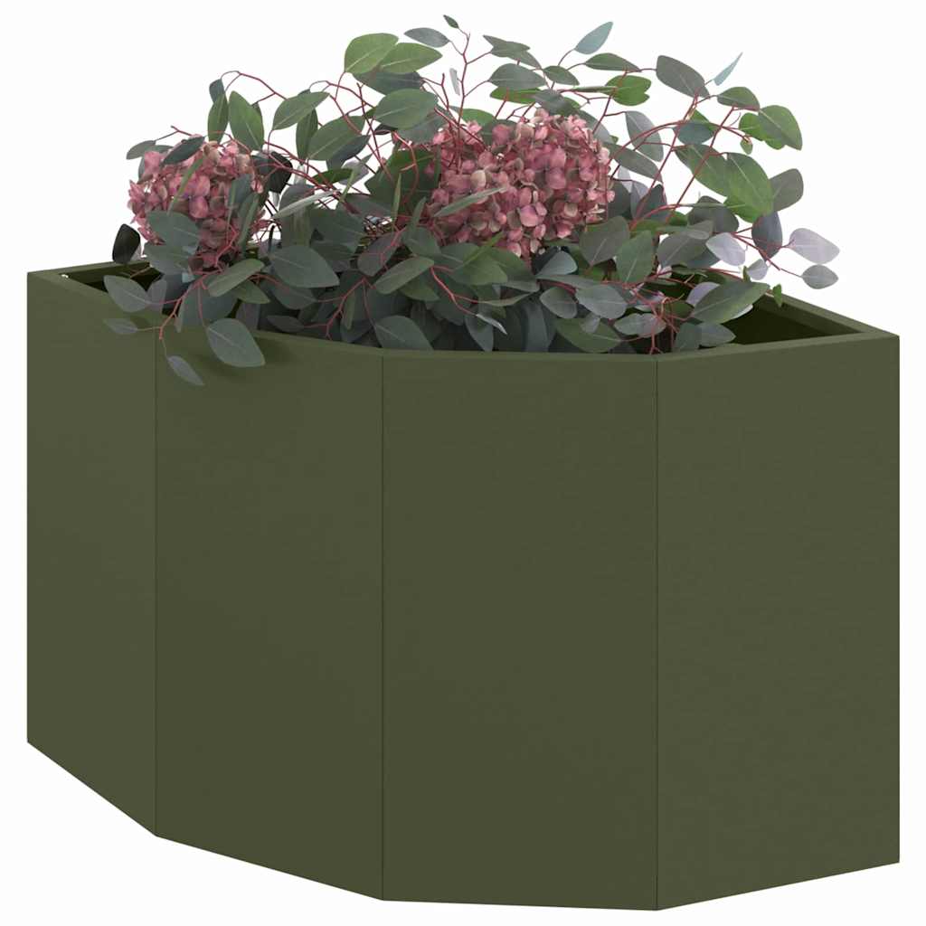 Hoek Plantbak Olijfgroen 45 x 45 x 35 cm Staal is nu te koop bij PeponiXL, paradijselijk wonen!