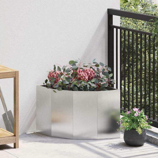 Hoek Plantbak Zilver 45 x 45 x 35 cm Roestvrij staal is nu te koop bij PeponiXL, paradijselijk wonen!