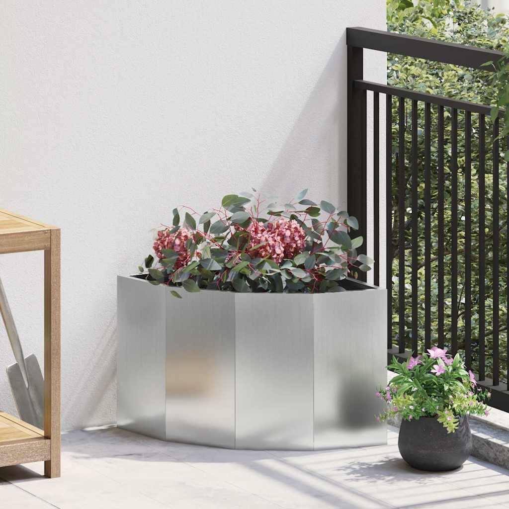 Hoek Plantbak Zilver 45 x 45 x 35 cm Gegalvaniseerd staal is nu te koop bij PeponiXL, paradijselijk wonen!