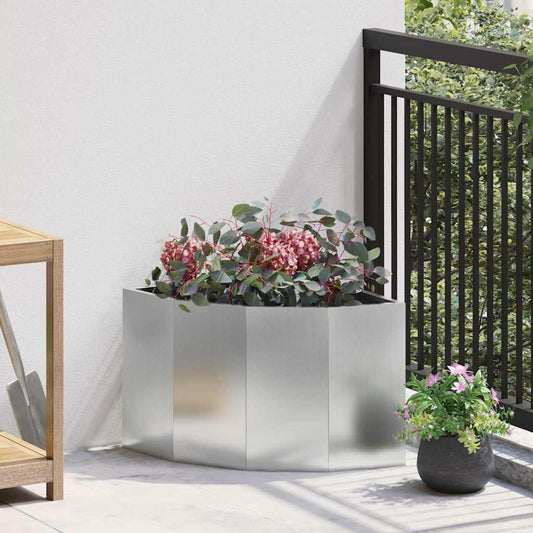 Hoek Plantbak Zilver 45 x 45 x 35 cm Gegalvaniseerd staal is nu te koop bij PeponiXL, paradijselijk wonen!