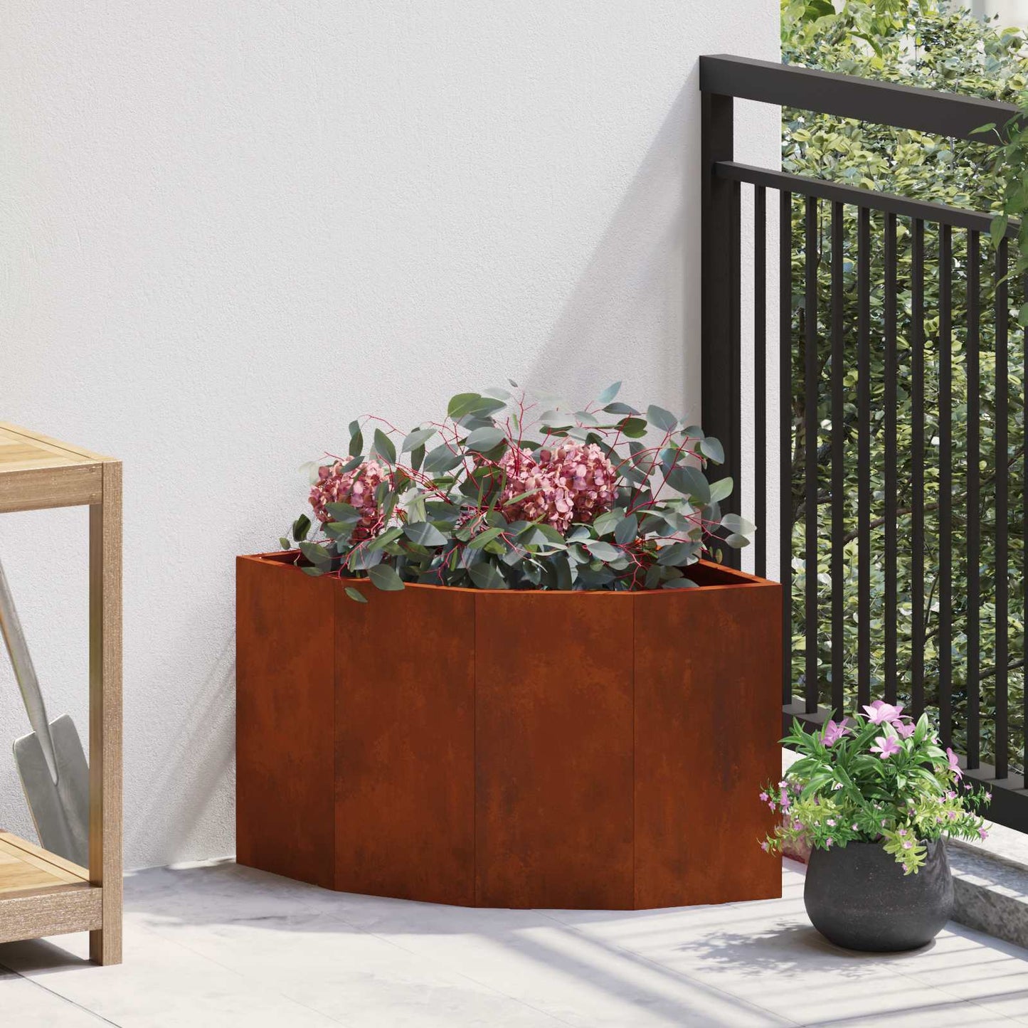 Hoek Plantbak Roestig 45 x 45 x 35 cm Cortenstaal is nu te koop bij PeponiXL, paradijselijk wonen!