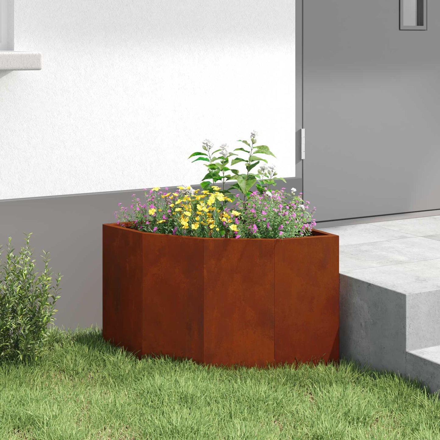 Hoek Plantbak Roestig 45 x 45 x 35 cm Cortenstaal is nu te koop bij PeponiXL, paradijselijk wonen!