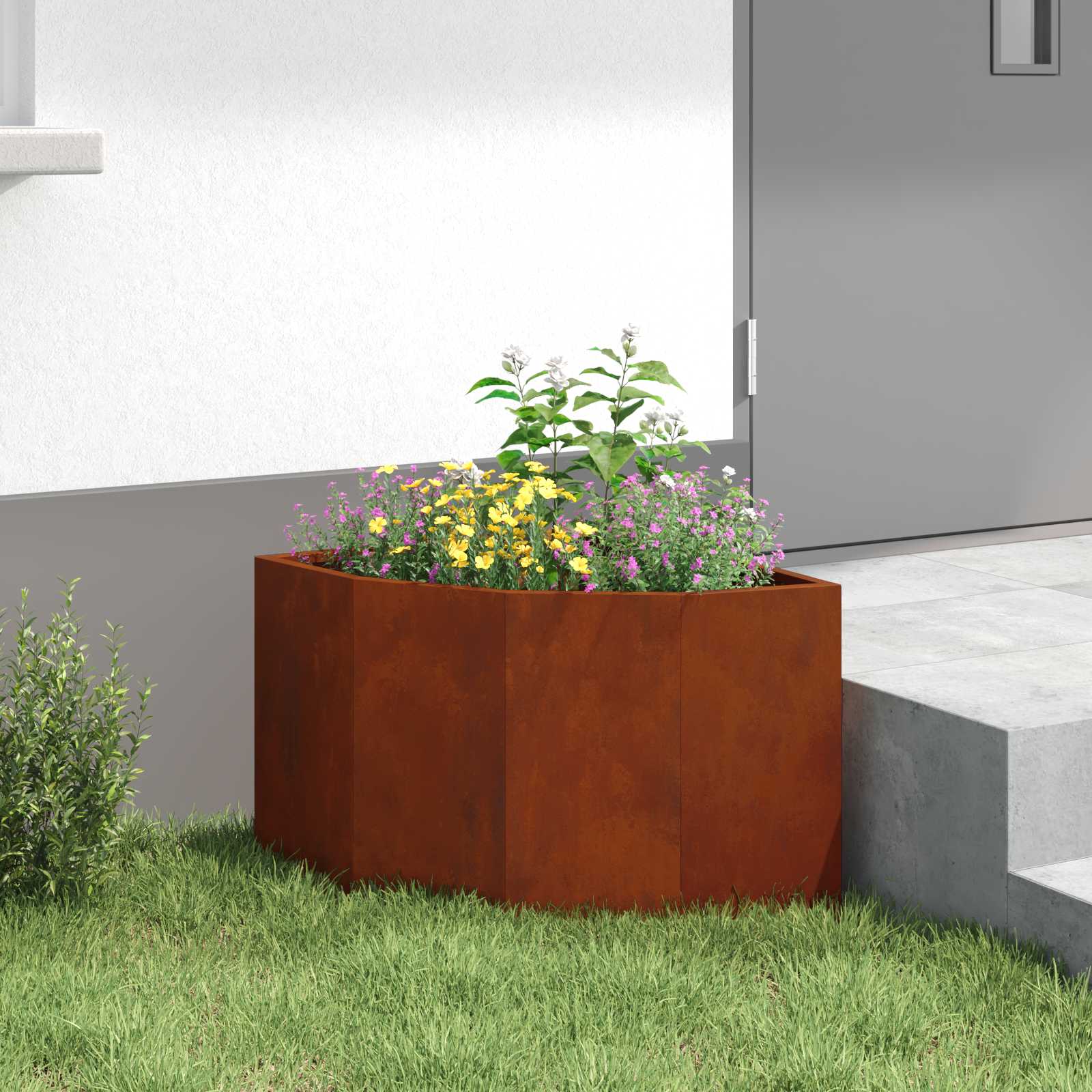 Hoek Plantbak Roestig 45 x 45 x 35 cm Cortenstaal is nu te koop bij PeponiXL, paradijselijk wonen!