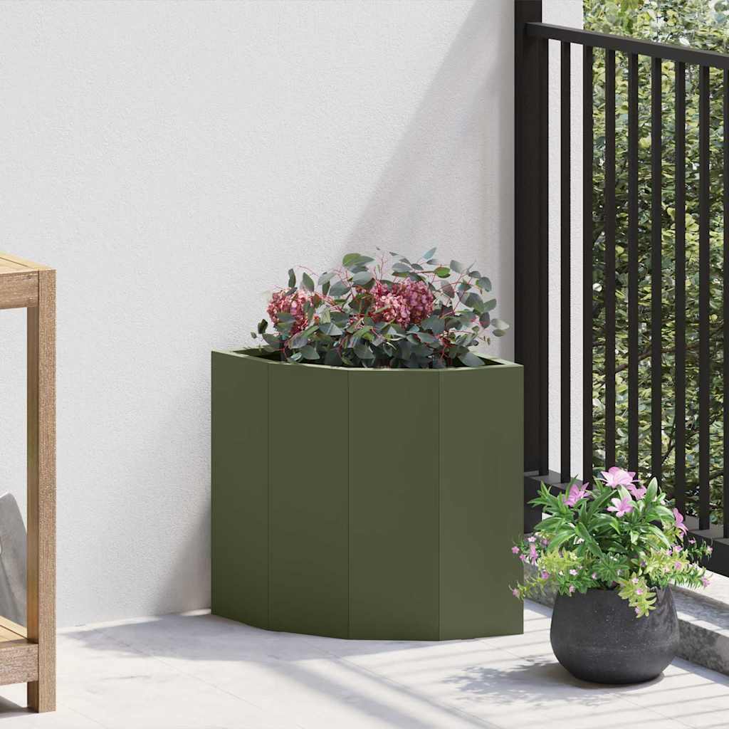 Hoek Plantbak Olijfgroen 30 x 30 x 35 cm Staal is nu te koop bij PeponiXL, paradijselijk wonen!