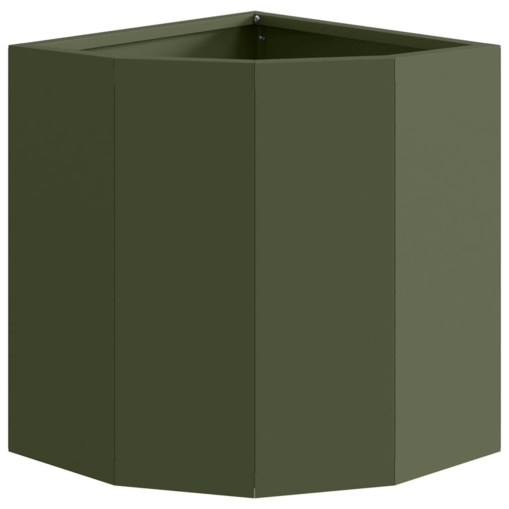 Hoek Plantbak Olijfgroen 30 x 30 x 35 cm Staal is nu te koop bij PeponiXL, paradijselijk wonen!