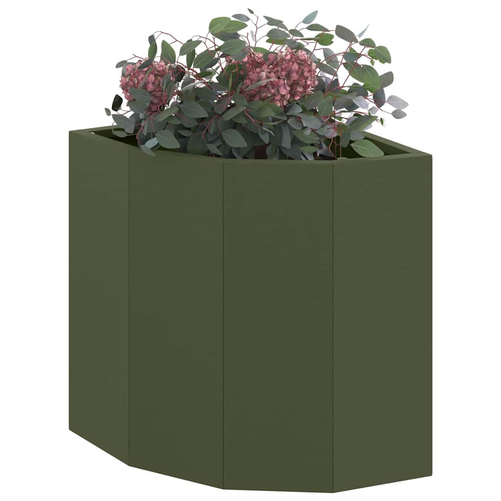 Hoek Plantbak Olijfgroen 30 x 30 x 35 cm Staal is nu te koop bij PeponiXL, paradijselijk wonen!