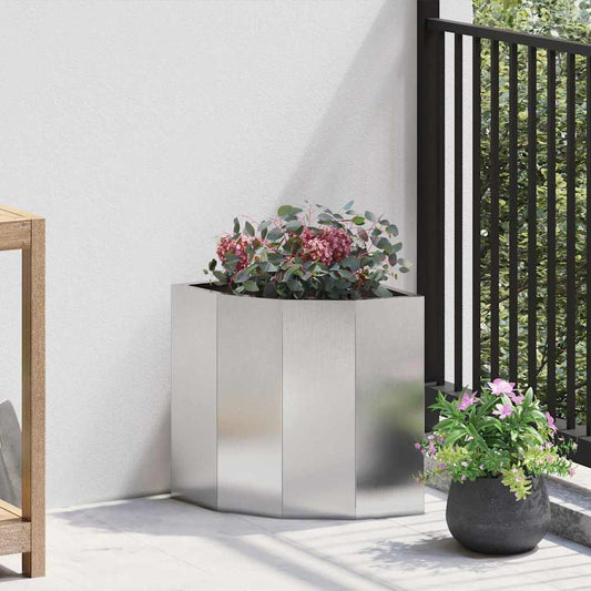 Hoek Plantbak Zilver 30 x 30 x 35 cm Roestvrij staal is nu te koop bij PeponiXL, paradijselijk wonen!