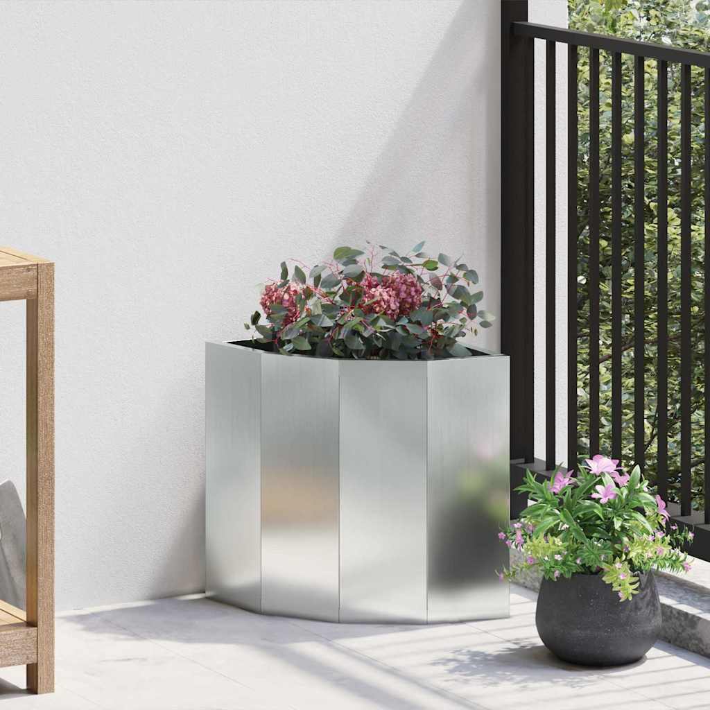 Hoek Plantbak Zilver 30 x 30 x 35 cm Gegalvaniseerd staal is nu te koop bij PeponiXL, paradijselijk wonen!