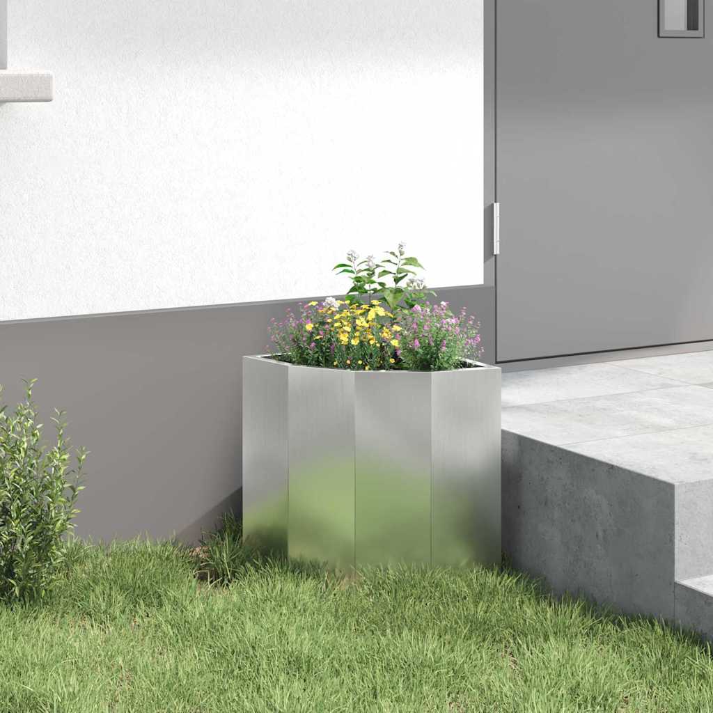 Hoek Plantbak Zilver 30 x 30 x 35 cm Gegalvaniseerd staal is nu te koop bij PeponiXL, paradijselijk wonen!