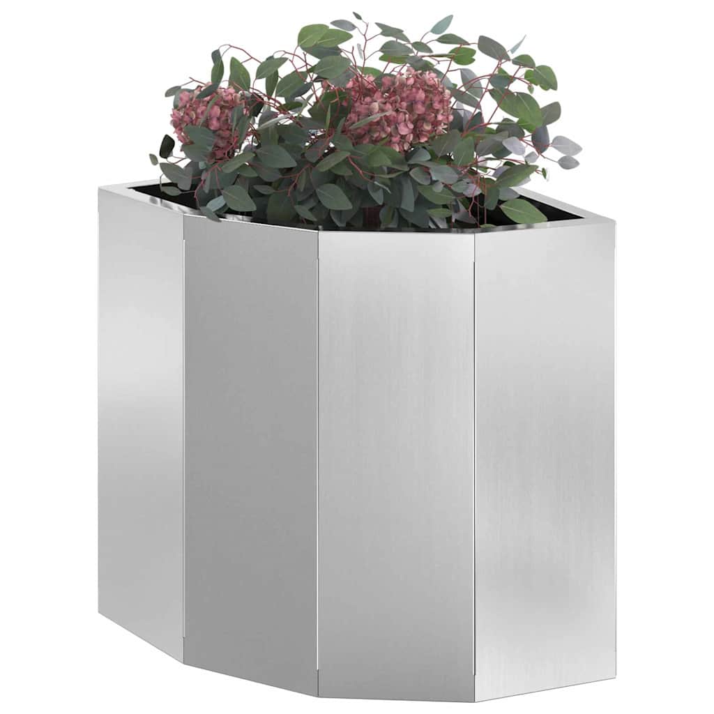 Hoek Plantbak Zilver 30 x 30 x 35 cm Gegalvaniseerd staal is nu te koop bij PeponiXL, paradijselijk wonen!