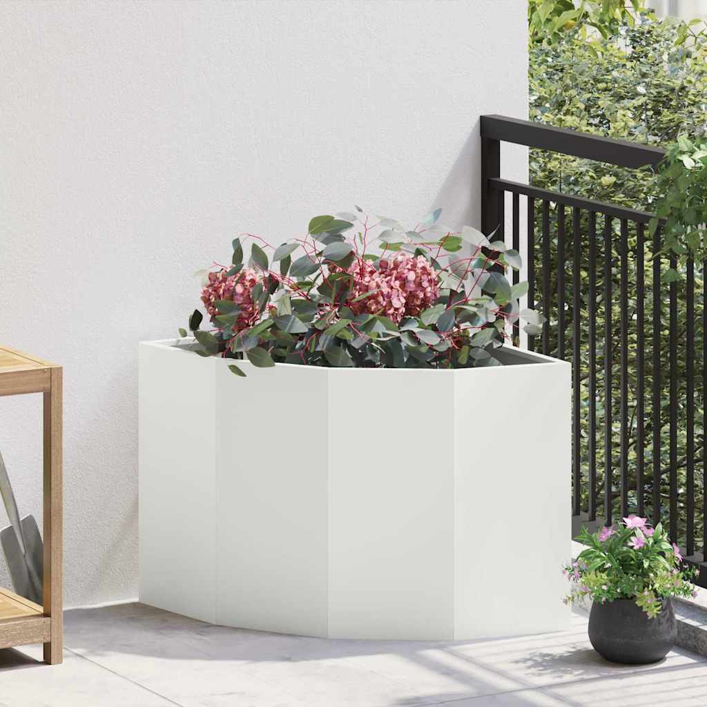 Hoek Plantbak Wit 60 x 60 x 50 cm Staal is nu te koop bij PeponiXL, paradijselijk wonen!
