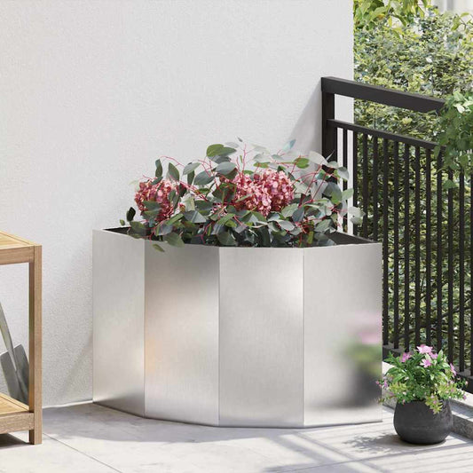 Hoek Plantbak Zilver 60 x 60 x 50 cm Roestvrij staal is nu te koop bij PeponiXL, paradijselijk wonen!