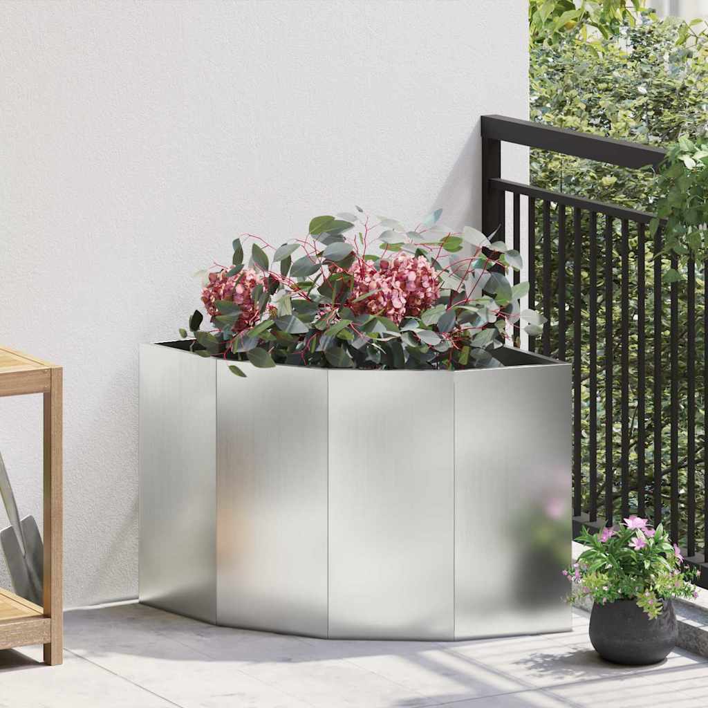 Hoek Plantbak Zilver 60 x 60 x 50 cm Gegalvaniseerd staal is nu te koop bij PeponiXL, paradijselijk wonen!