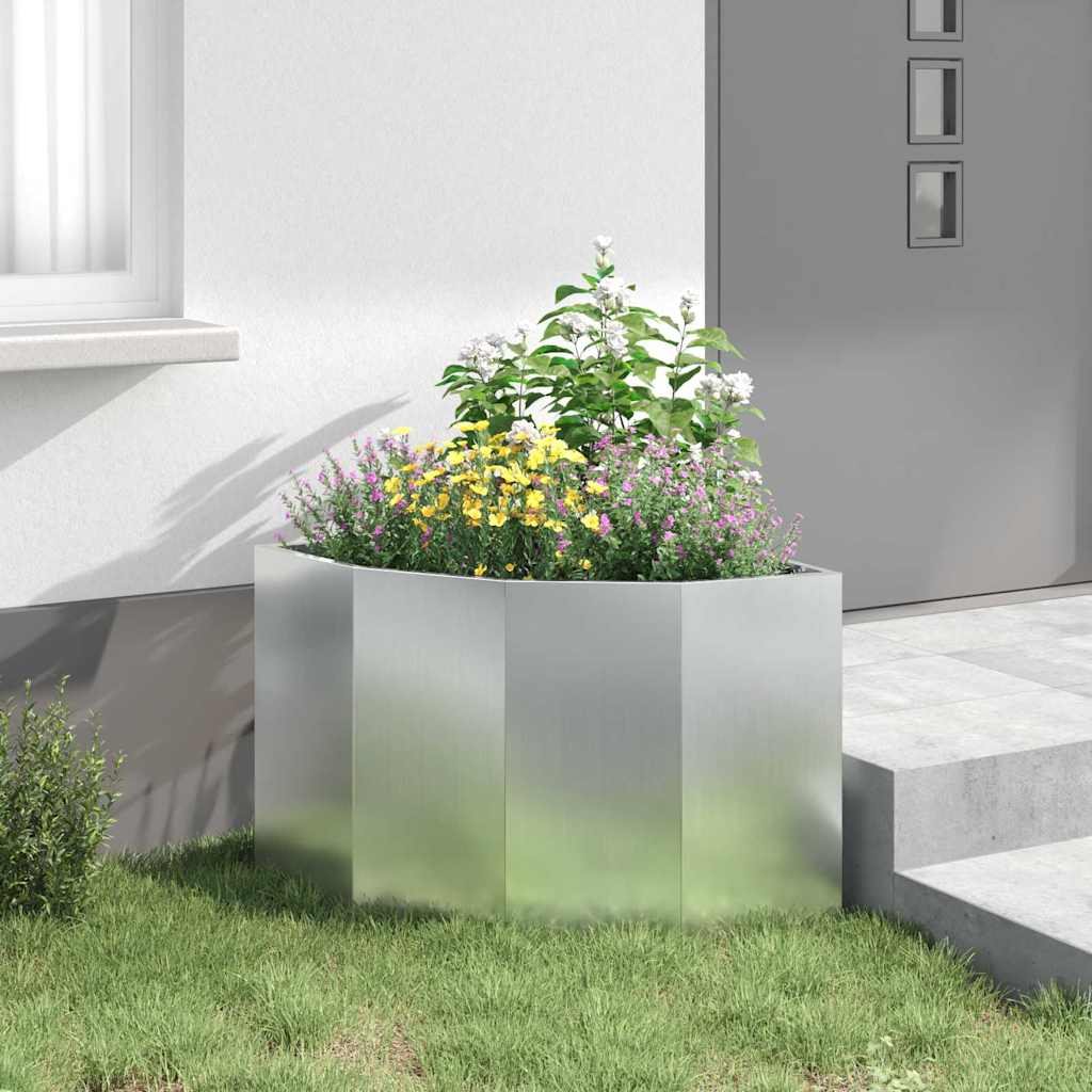 Hoek Plantbak Zilver 60 x 60 x 50 cm Gegalvaniseerd staal is nu te koop bij PeponiXL, paradijselijk wonen!