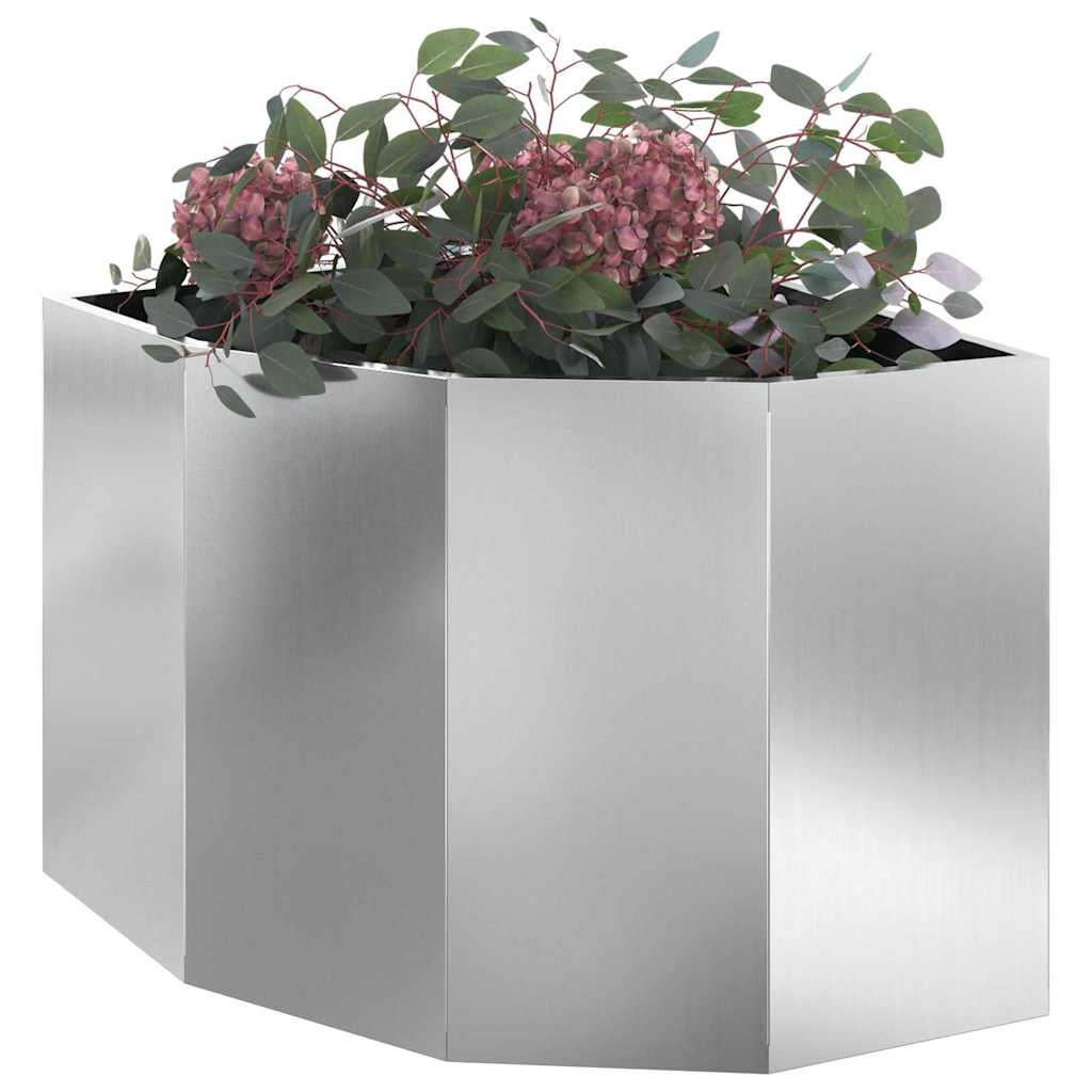 Hoek Plantbak Zilver 60 x 60 x 50 cm Gegalvaniseerd staal is nu te koop bij PeponiXL, paradijselijk wonen!