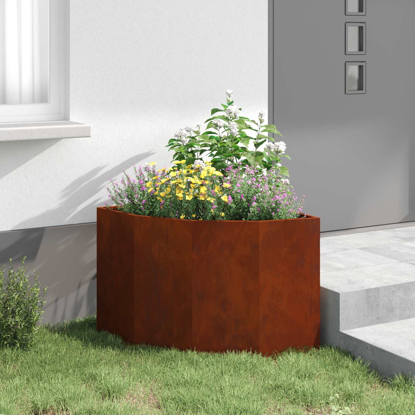 Hoek Plantbak Roestig 60 x 60 x 50 cm is nu te koop bij PeponiXL, paradijselijk wonen!