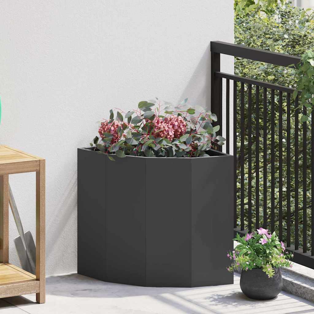Hoek Plantbak Zwart 45 x 45 x 50 cm Staal is nu te koop bij PeponiXL, paradijselijk wonen!