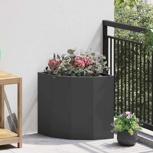 Hoek Plantbak Zwart 45 x 45 x 50 cm Staal is nu te koop bij PeponiXL, paradijselijk wonen!