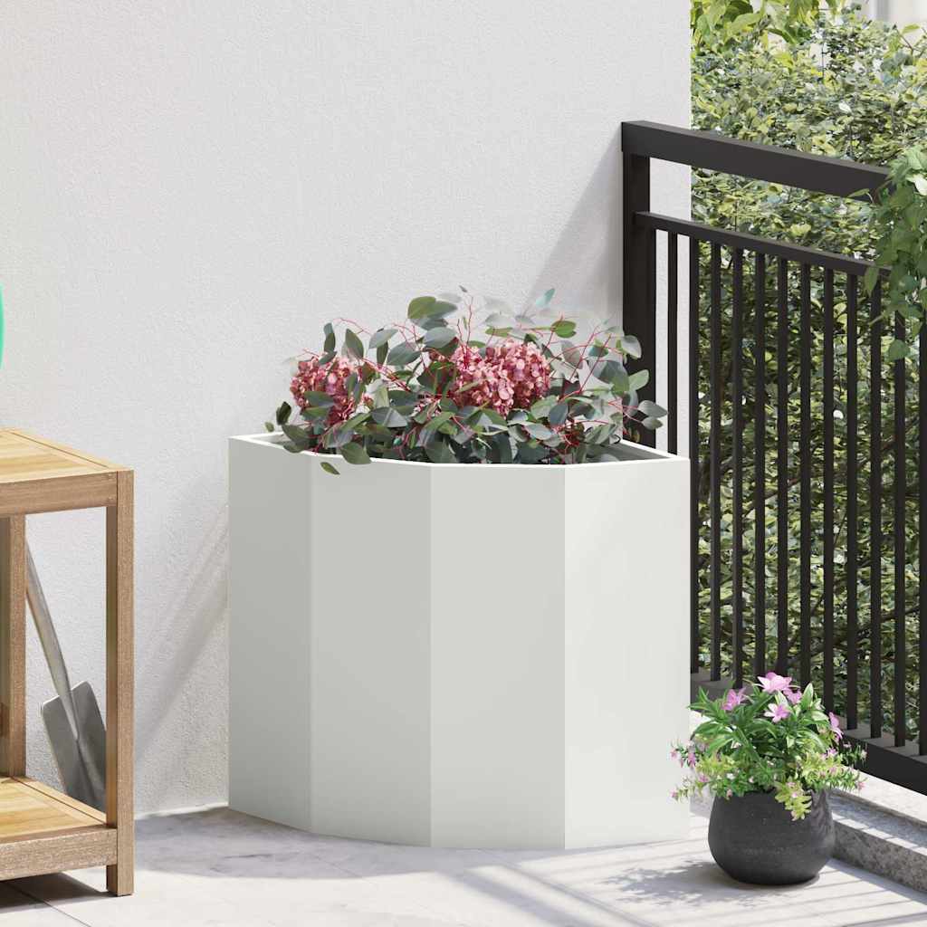 Hoek Plantbak Wit 45 x 45 x 50 cm Staal is nu te koop bij PeponiXL, paradijselijk wonen!