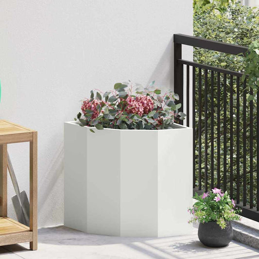 Hoek Plantbak Wit 45 x 45 x 50 cm Staal is nu te koop bij PeponiXL, paradijselijk wonen!