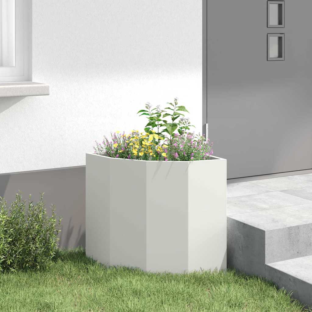Hoek Plantbak Wit 45 x 45 x 50 cm Staal is nu te koop bij PeponiXL, paradijselijk wonen!