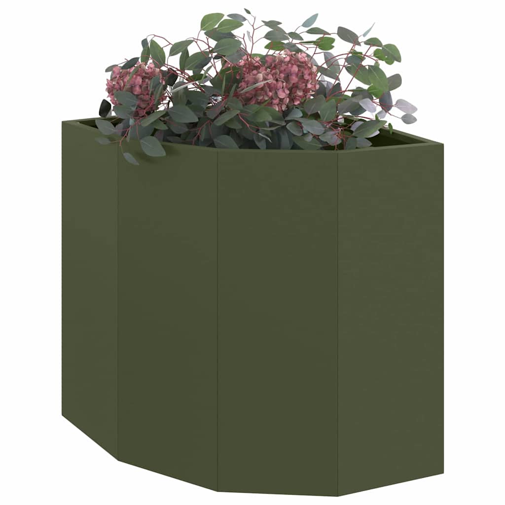 Hoek Plantbak Olijfgroen 45 x 45 x 50 cm Staal is nu te koop bij PeponiXL, paradijselijk wonen!