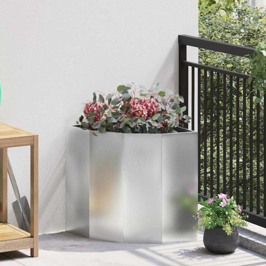 Hoek Plantbak Zilver 45 x 45 x 50 cm Gegalvaniseerd staal is nu te koop bij PeponiXL, paradijselijk wonen!