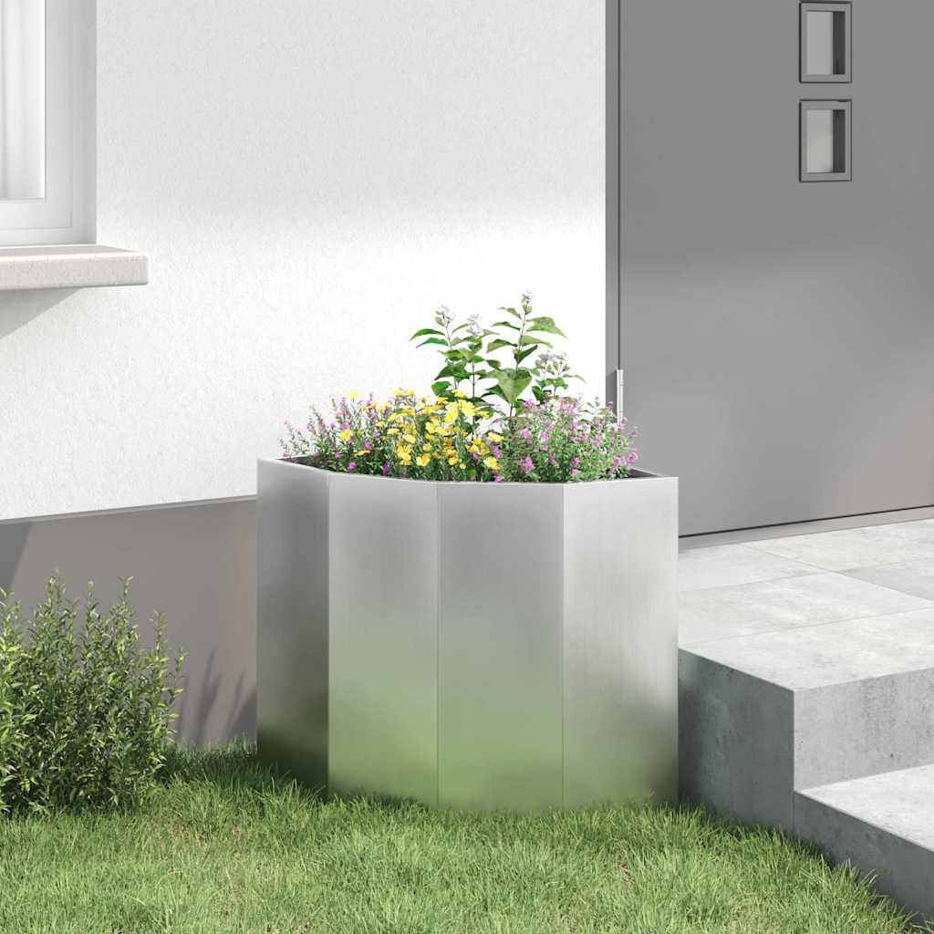 Hoek Plantbak Zilver 45 x 45 x 50 cm Gegalvaniseerd staal is nu te koop bij PeponiXL, paradijselijk wonen!