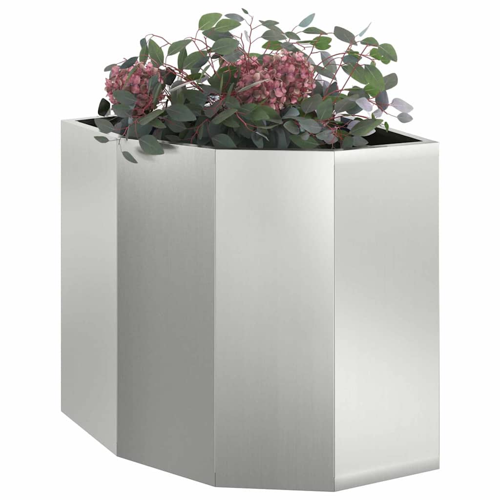 Hoek Plantbak Zilver 45 x 45 x 50 cm Gegalvaniseerd staal is nu te koop bij PeponiXL, paradijselijk wonen!