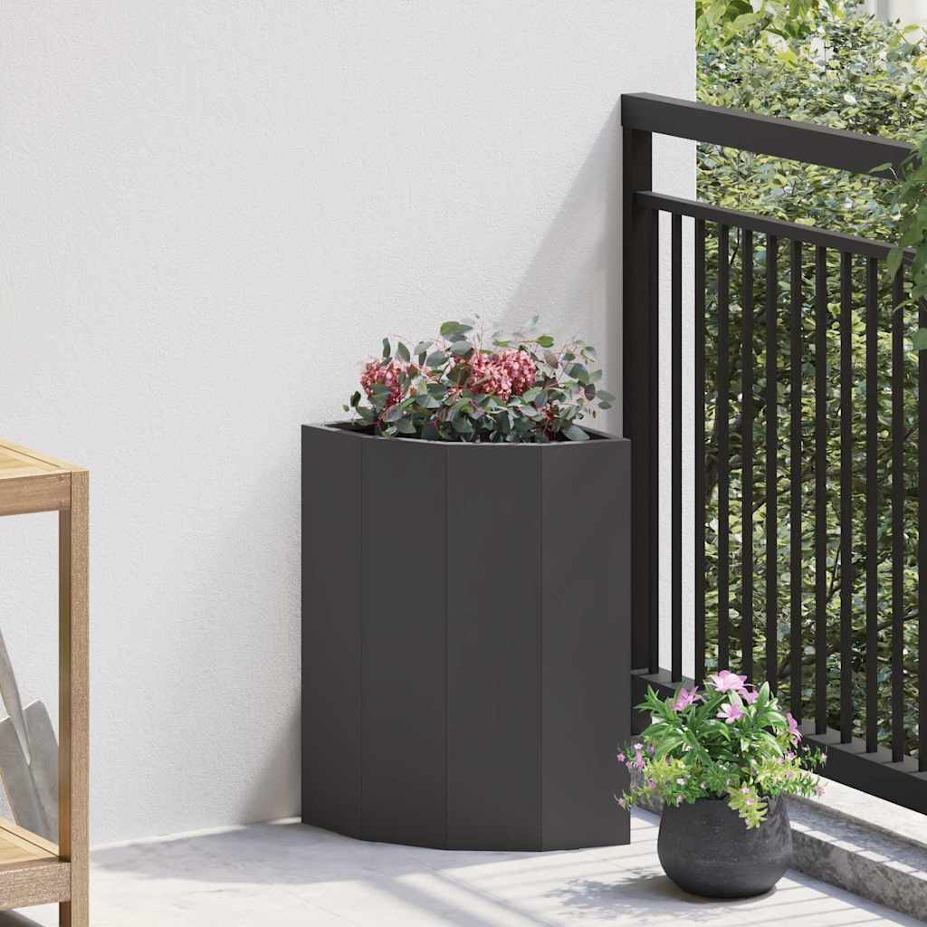 Hoek Plantbak Zwart 30 x 30 x 50 cm Staal is nu te koop bij PeponiXL, paradijselijk wonen!