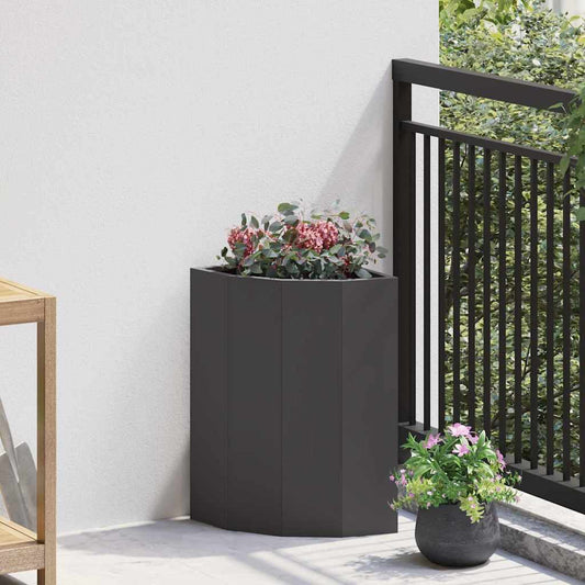 Hoek Plantbak Zwart 30 x 30 x 50 cm Staal is nu te koop bij PeponiXL, paradijselijk wonen!