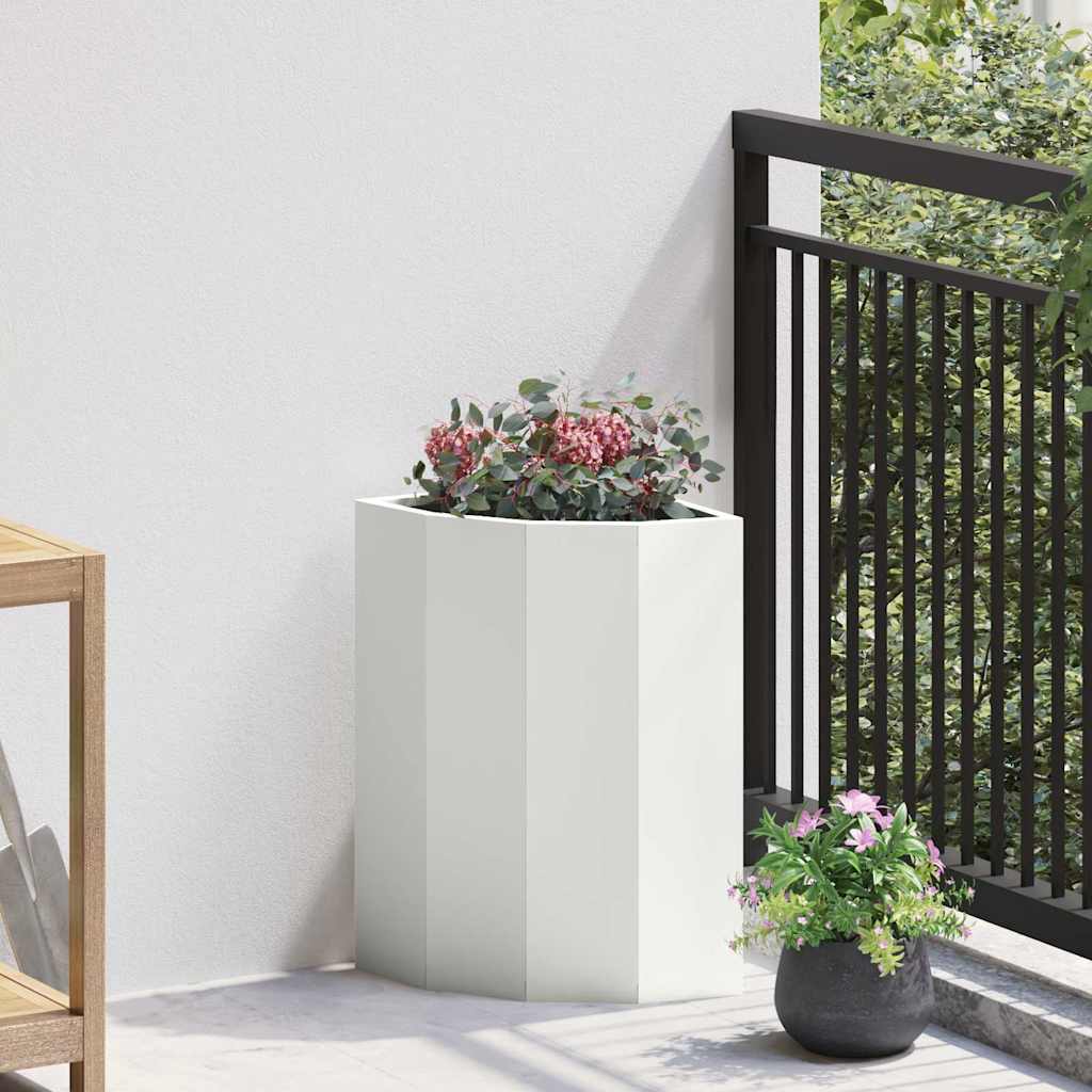 Hoek Plantbak Wit 30 x 30 x 50 cm Staal is nu te koop bij PeponiXL, paradijselijk wonen!