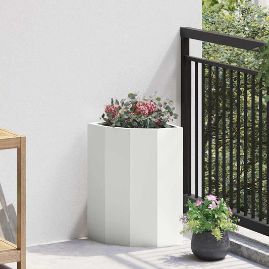 Hoek Plantbak Wit 30 x 30 x 50 cm Staal is nu te koop bij PeponiXL, paradijselijk wonen!