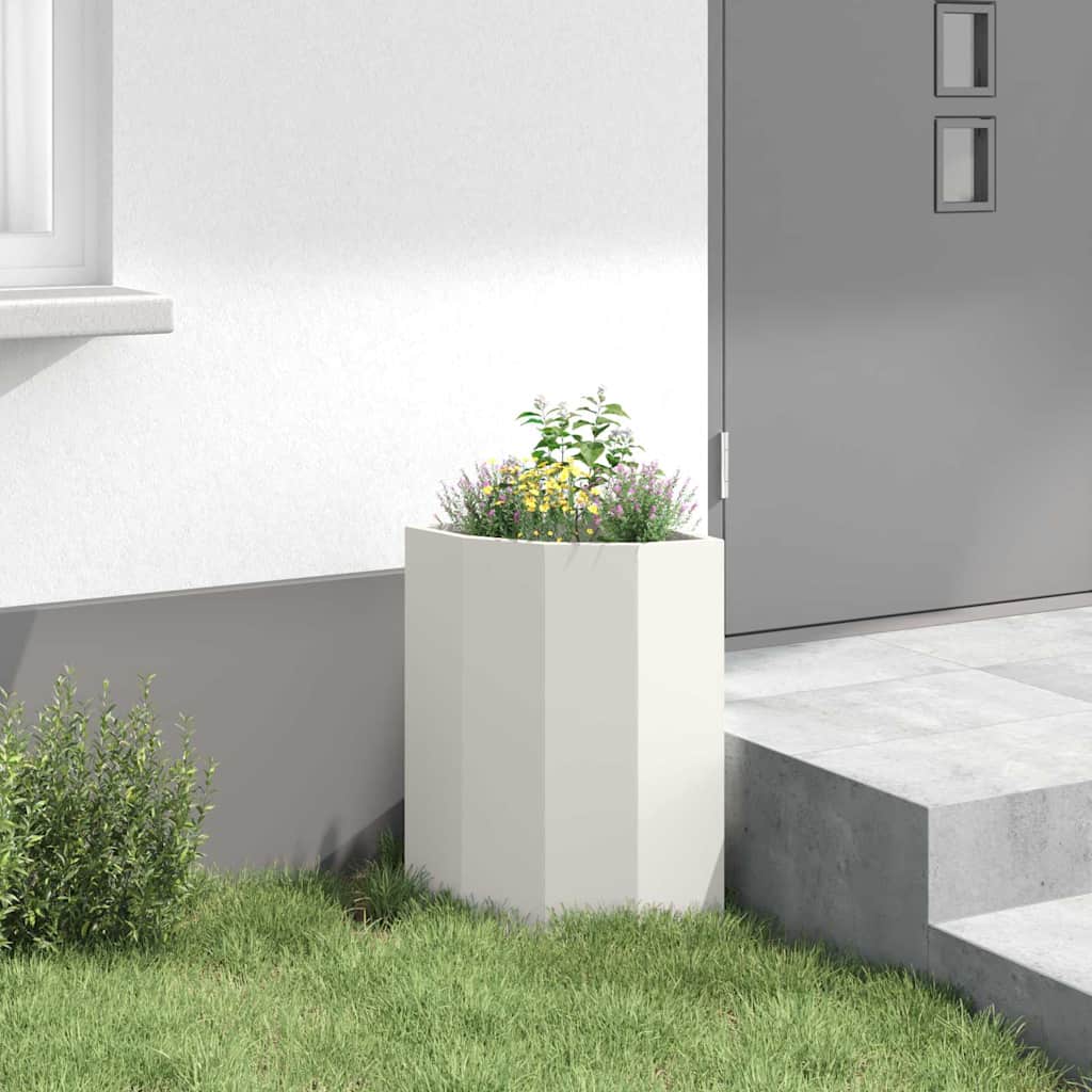 Hoek Plantbak Wit 30 x 30 x 50 cm Staal is nu te koop bij PeponiXL, paradijselijk wonen!