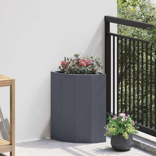 Hoek Plantbak Antraciet 30 x 30 x 50 cm Staal is nu te koop bij PeponiXL, paradijselijk wonen!