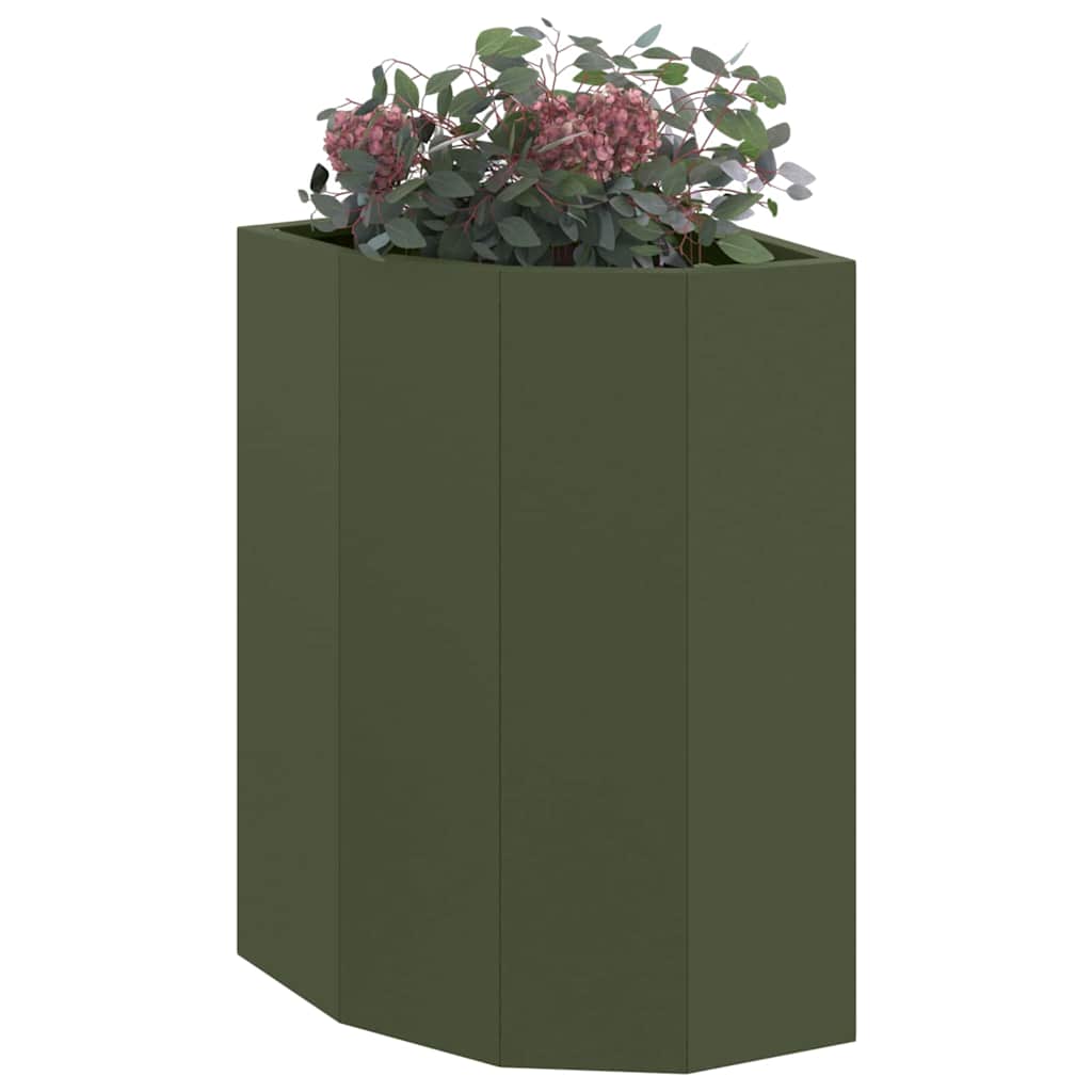 Hoek Plantbak Olijfgroen 30 x 30 x 50 cm Staal is nu te koop bij PeponiXL, paradijselijk wonen!