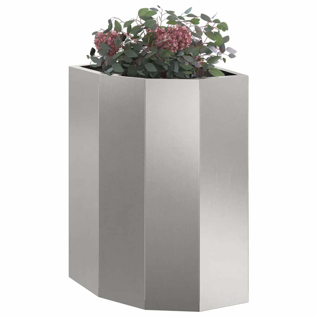 Hoek Plantbak Zilver 30 x 30 x 50 cm Roestvrij staal is nu te koop bij PeponiXL, paradijselijk wonen!