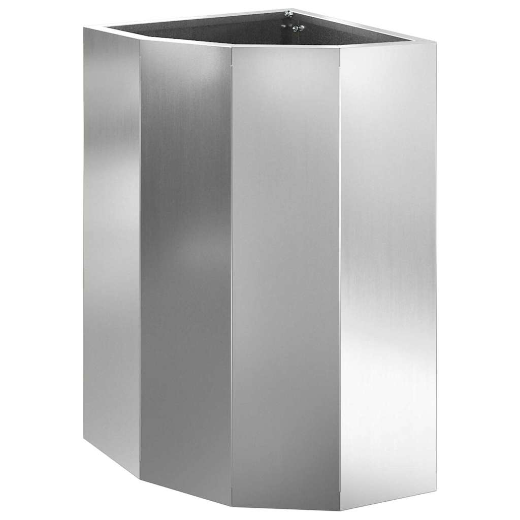 Hoek Plantbak Zilver 30 x 30 x 50 cm Gegalvaniseerd staal is nu te koop bij PeponiXL, paradijselijk wonen!