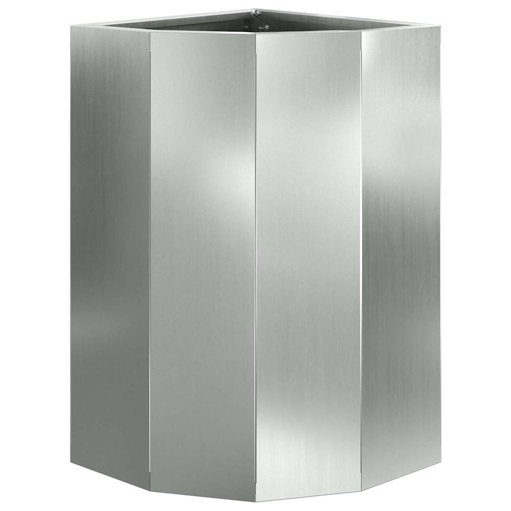 Hoek Plantbak Zilver 30 x 30 x 50 cm Gegalvaniseerd staal is nu te koop bij PeponiXL, paradijselijk wonen!