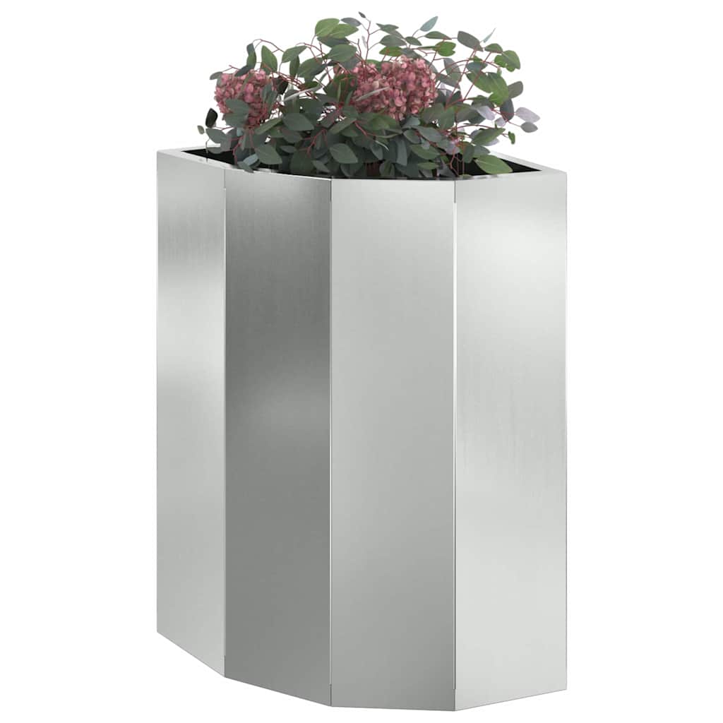 Hoek Plantbak Zilver 30 x 30 x 50 cm Gegalvaniseerd staal is nu te koop bij PeponiXL, paradijselijk wonen!