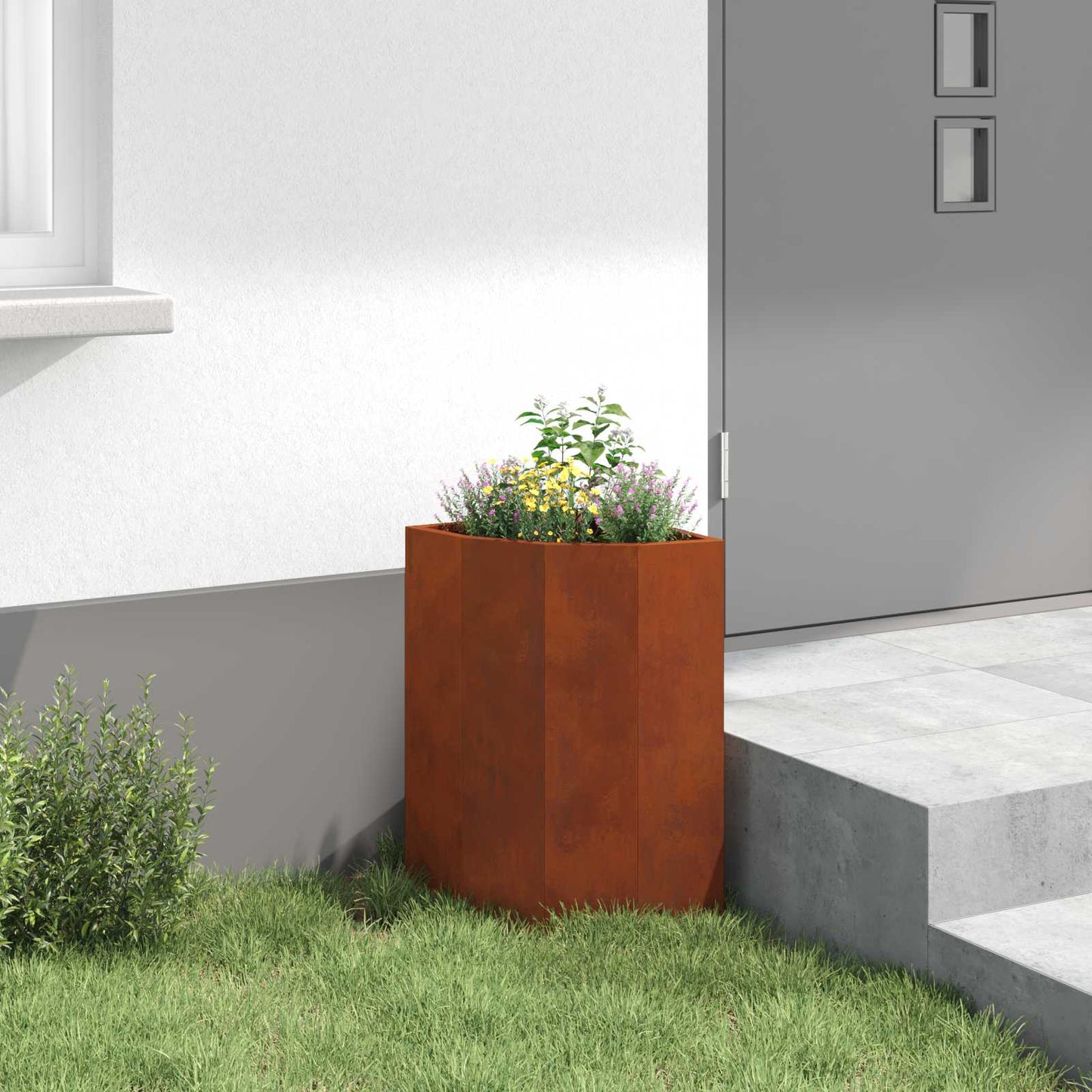 Hoek Plantbak Roestig 30 x 30 x 50 cm Cortenstaal is nu te koop bij PeponiXL, paradijselijk wonen!