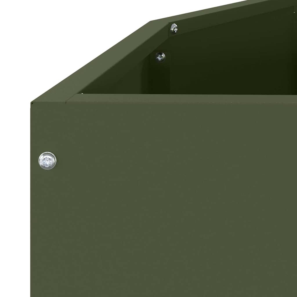 Plantenbak Olijf Groen 120 x 60 x 35 cm Staal is nu te koop bij PeponiXL, paradijselijk wonen!