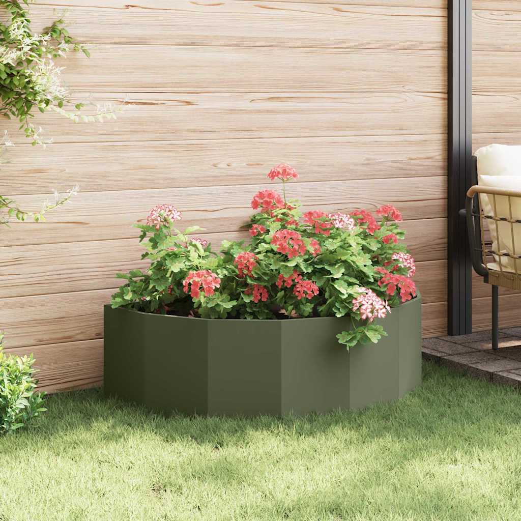 Plantenbak Olijf Groen 120 x 60 x 35 cm Staal is nu te koop bij PeponiXL, paradijselijk wonen!