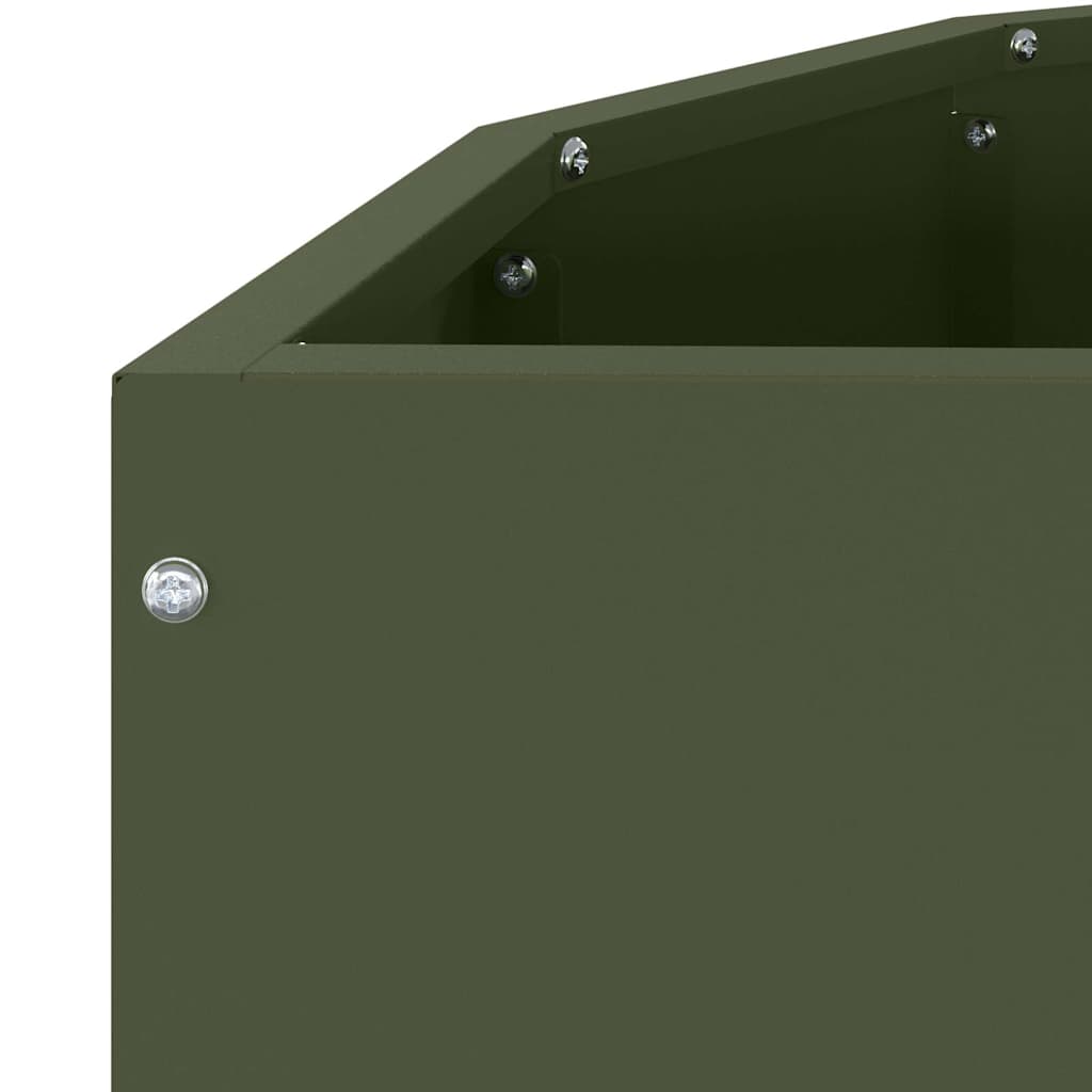 Plantenbak Olijf Groen 90 x 45 x 35 cm Staal is nu te koop bij PeponiXL, paradijselijk wonen!