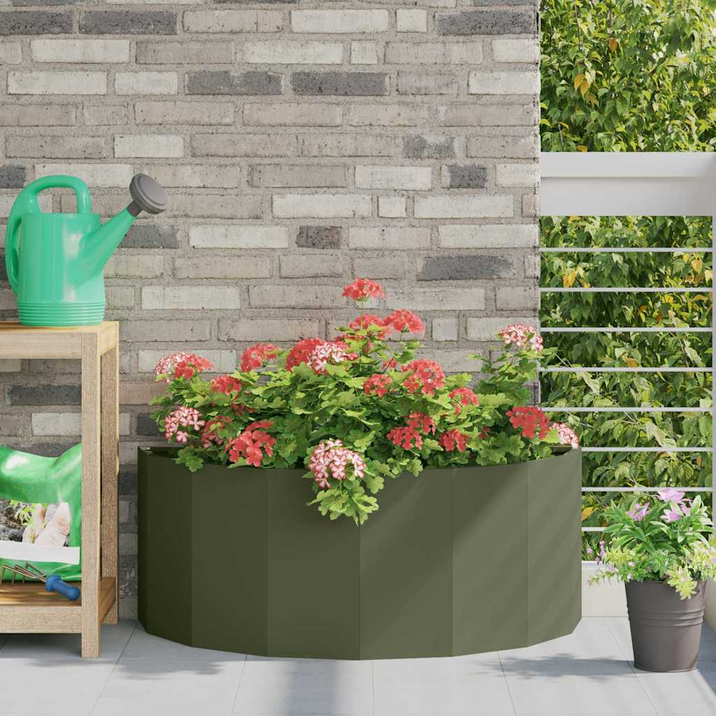 Plantenbak Olijf Groen 90 x 45 x 35 cm Staal is nu te koop bij PeponiXL, paradijselijk wonen!