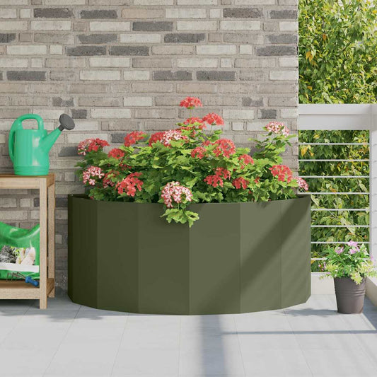 Plantenbak Olijf Groen 120 x 60 x 50 cm Staal is nu te koop bij PeponiXL, paradijselijk wonen!