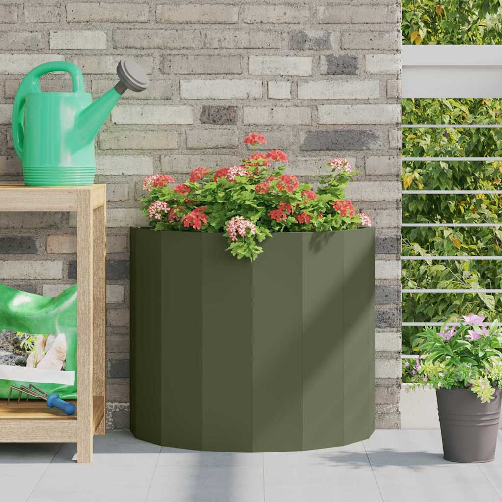 Plantenbak Olijf Groen 60 x 30 x 50 cm Staal is nu te koop bij PeponiXL, paradijselijk wonen!