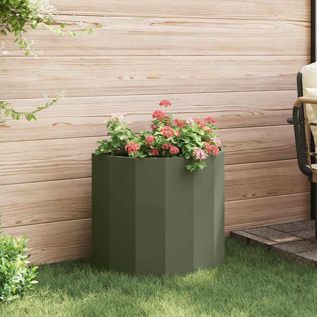 Plantenbak Olijf Groen 60 x 30 x 50 cm Staal is nu te koop bij PeponiXL, paradijselijk wonen!